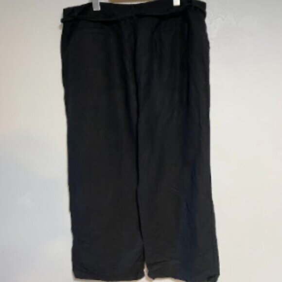 Zac & Rachel Women's Black Linen Blend Wide Leg Pants Size 12 - Picture 10 of 10